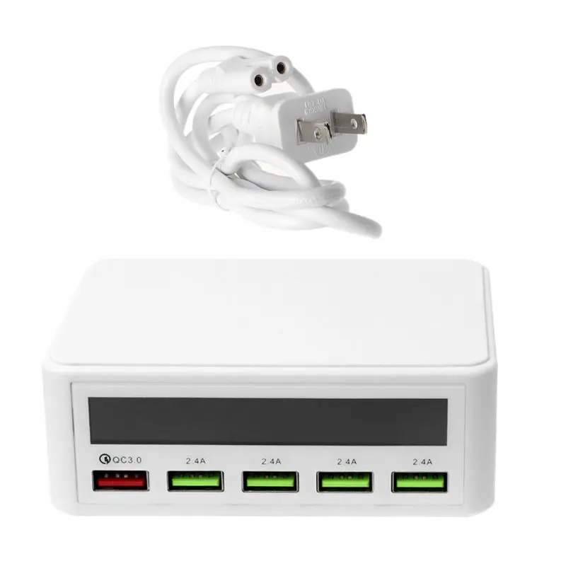 5 USB QC 3,0 быстрое зарядное устройство ЖК-дисплей напряжения тока для iPhone iPad samsung