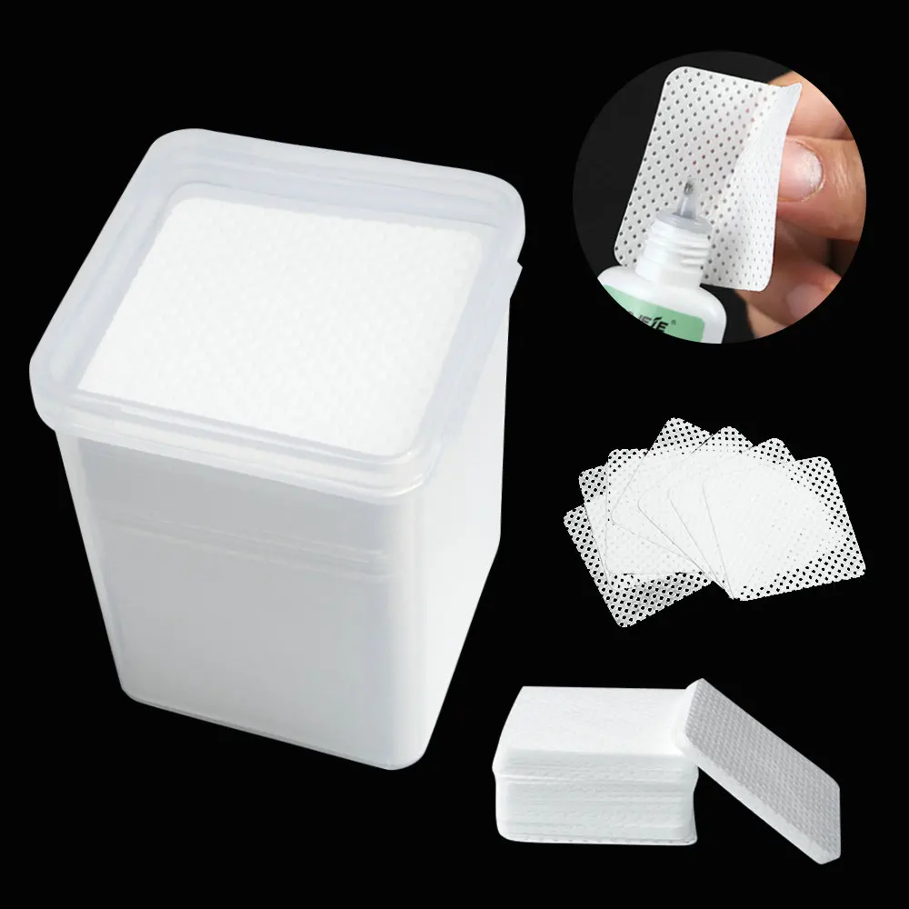 200 шт. клей для ресниц жидкость снятия хлопчатобумажные салфетки УФ гель ногтей