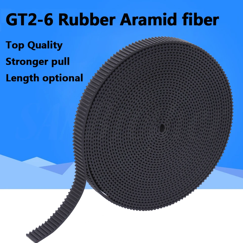 5 м/10 м // 20 м/50 м/лот GT2 6mm / 10 мм открытый ремень ГРМ резиновое арамидное волокно