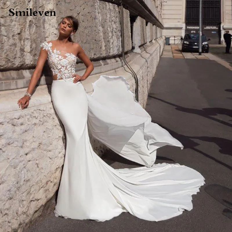 satin and lace bridal
