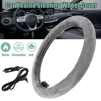 

Car Steering Wheel Cover Breathable 38cm 12V Electric Heated Winter Warm Cover with Charger Heating car accessories interior