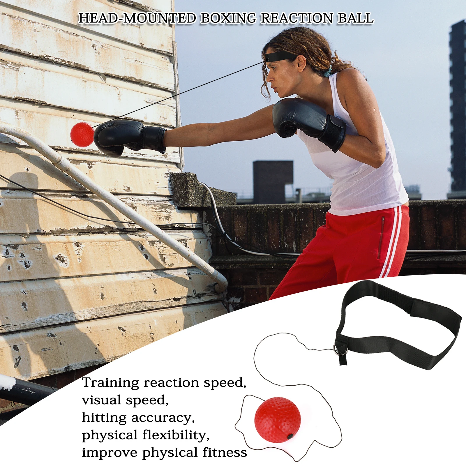 Head Mounted Boxing Speed Punching String 1PC Kids Supplies Fitness Durable Generic Adults Portable Boxing Reflex Ball