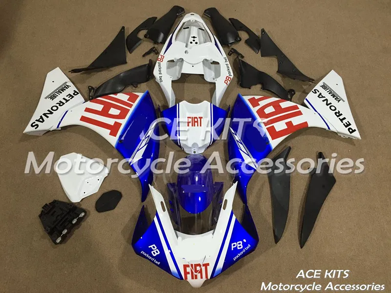 Мотоциклетный обтекатель abs для YAMAHA YZF-R1 13 14 YZF1000 2013- впрыска кузова Великолепный синий и белый ACE № 641