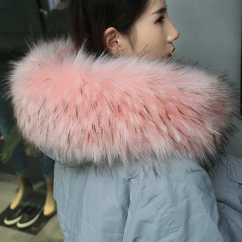 Women New Faux Fox Fur Scarf Winter Hood Fur Decor Shawl Collar Multicolor Fake Fur Scarf Winter Coat Fur Collar Accessories 2