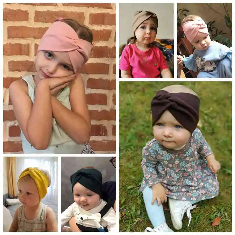 Uposao Fascia per capelli per neonati, in nylon con fiocchi, per capelli turbante, fascia per capelli, fascia per capelli Newborn, accessorio fotografico per bambini da 0 a 36 mesi, colore bianco