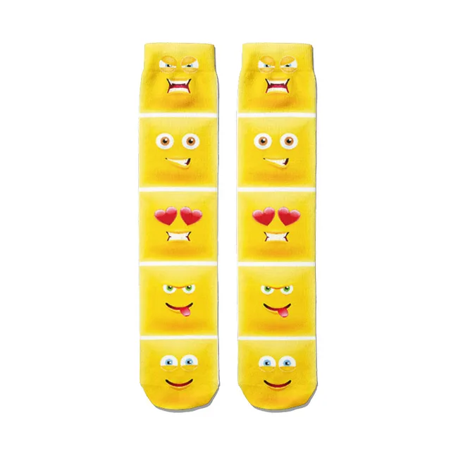 Sell Well Funny Expression Printed Women Socks Fashion Cute Cotton Long Socks Harajuku Christmas Warm Middle Tube Socks Female Style14