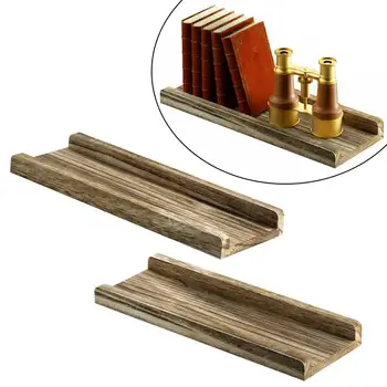 

2pcs/set Storage Holder Wooden Picture Frames Floating Shelves Bathroom Home Decor Office Display Rack Wall Mounted Bedroom