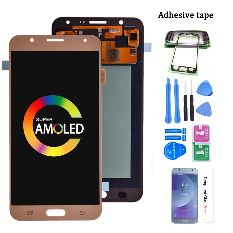 Оригинальный ЖК-дисплей Super AMOLED для Samsung Galaxy J7 2015 J700 с сенсорным экраном