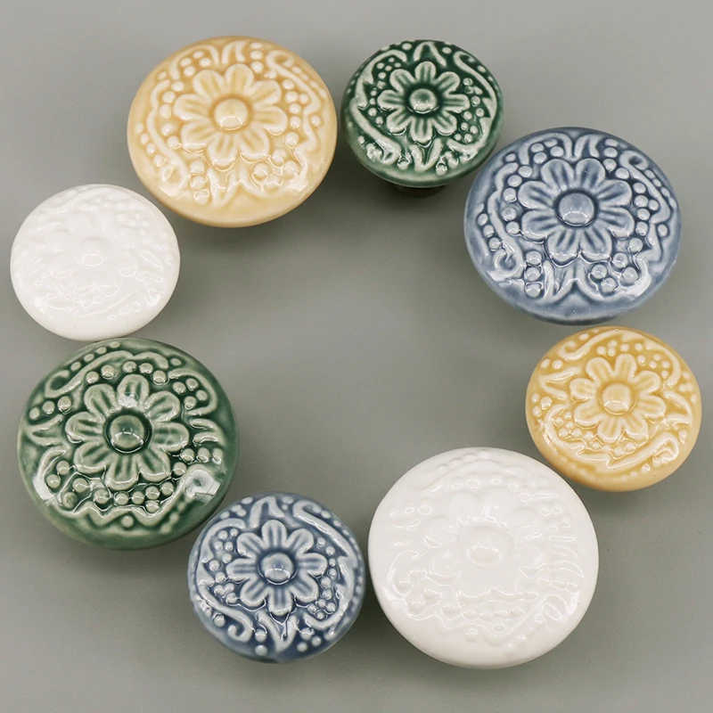 Furniture Handles Kitchen Door Handles 1x Ceramic Knobs for Drawer Dressers Kitchen Cabinet Knobs Ceramic and Pulls Decorative Pull Handles