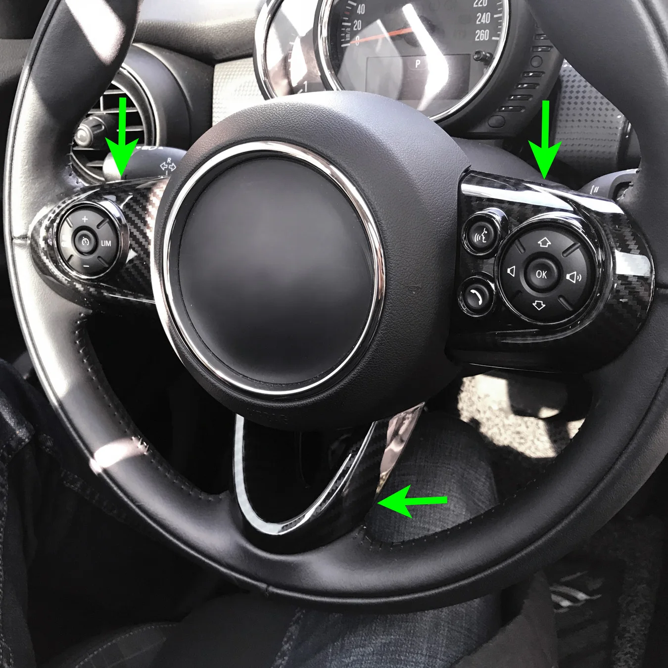 Carbon Fiber Steering Wheel Trims For Mini Cooper F54 F55 F56 F57 F60 Hatch Cabrio Countryman Clubman Accessories | Автомобили и