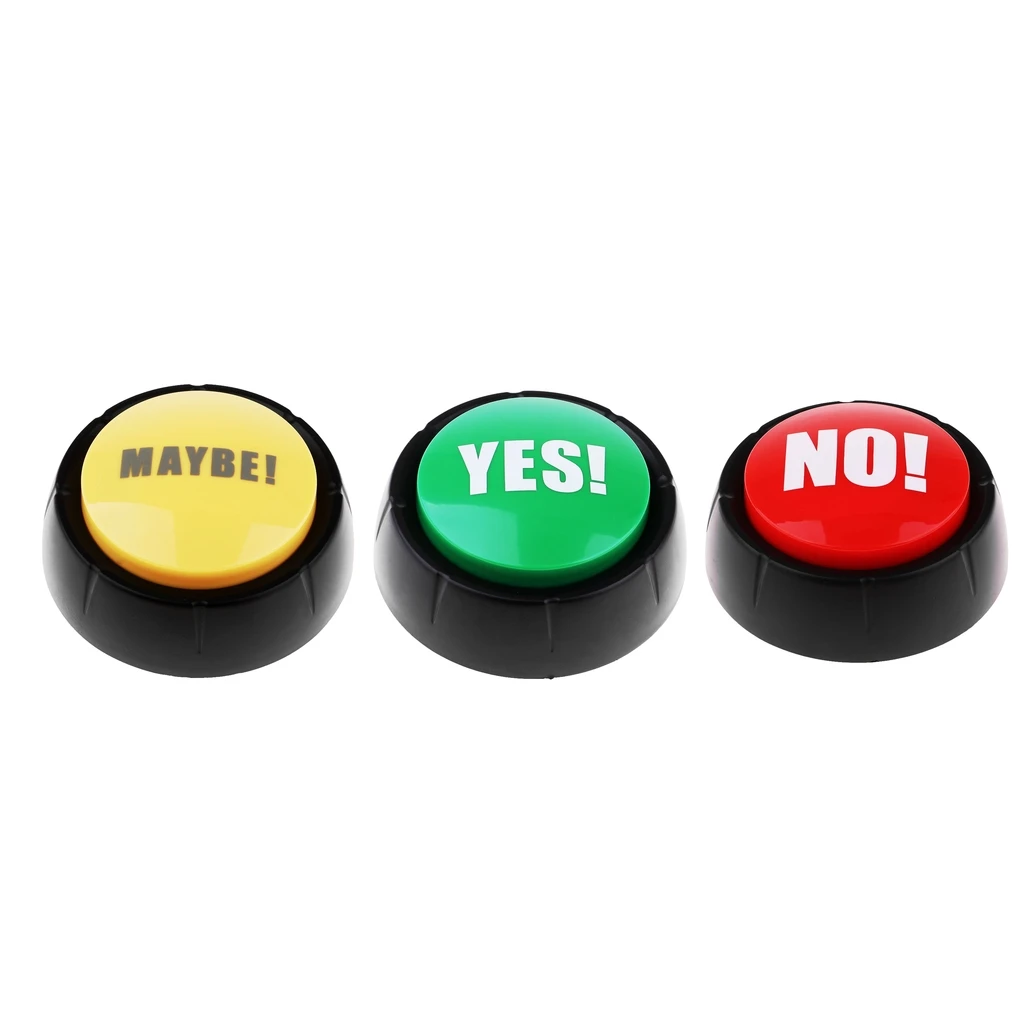 3pcs Sound Button for Event Game Party Tools Holiday Supplies Board Games-YES,NO,MAYBE