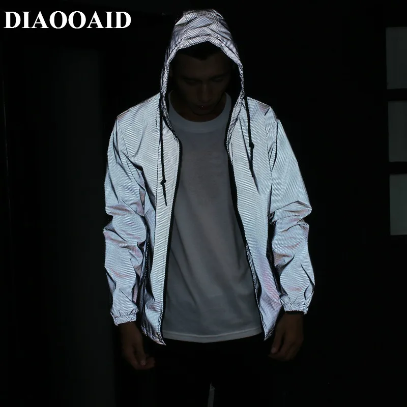 Новинка 2019 светоотражающая куртка DIAOOAID для мужчин и женщин куртки с капюшоном в