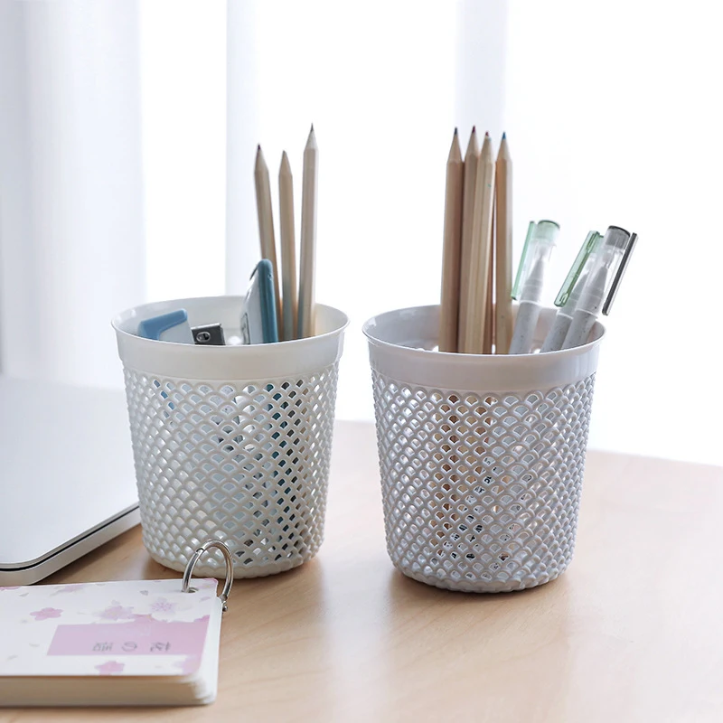 Hollow Out Desktop Storage Box Decoration Sundries Office Stationery Plastic Pencil Tidy Organizer Container | Дом и сад