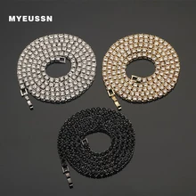 Bling Enkele Rij Tennis Chain Ketting Mannen Iced Out Choker Mannen 4Mm/5Mm/6Mm Breedte hip Hop Sieraden(China)