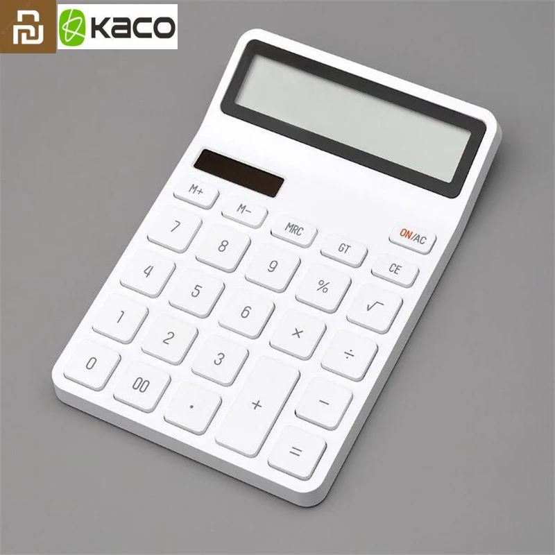 Youpin LEMO-calculadora de escritorio fotoeléctrica de Doble Inmersión, pantalla de 12 números, Apagado automático para oficina, negocios y finanzas, Original