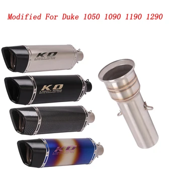 Escape Motorcycle Exhaust Middle Link Pipe And 51mm Muffler Stainless Steel Modified For Duke 1050 1090 1190 1290