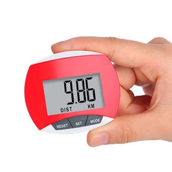 

Mini LCD Pedometer Walking Running Steps Count Distance Calculation Counter Waterproof Digital Pedometer with Clip Black Red