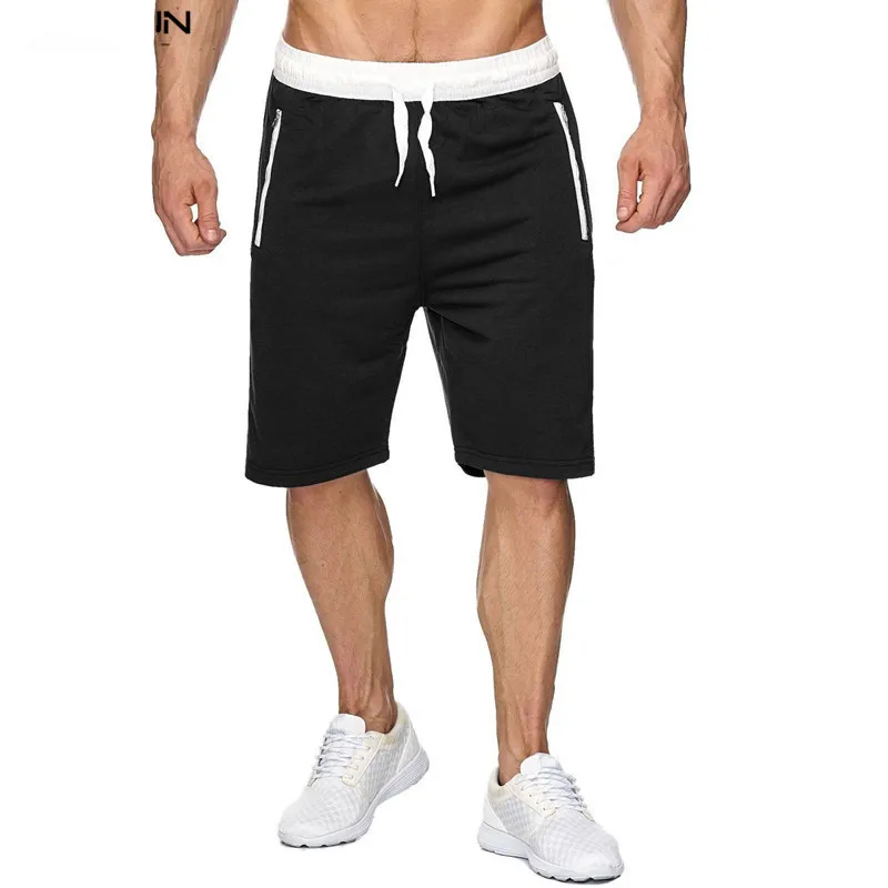 

Summer men Leisure Men Knee Length Shorts Color Patchwork Joggers Short Sweatpants Trousers Men Bermuda Shorts roupa masculina