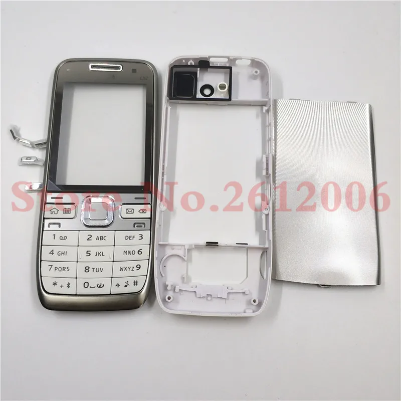 10 шт./лот,, для Nokia E52, полный корпус, передняя рамка, задняя крышка батареи с английской клавиатурой