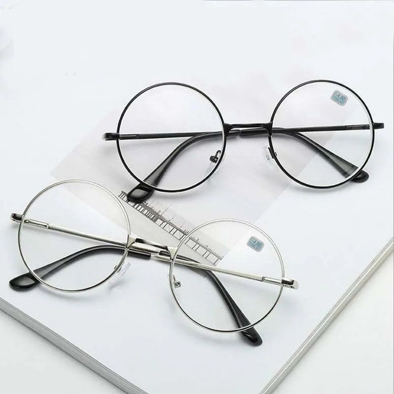 Round Glasses Woman Men Glasses Retro Myopia Optical Metal Frames 1.56 index lens Prescription Eyeglasses -1.0 -1.5 -2.0 to -6.0 4