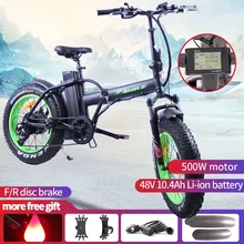 EZBIKE,, электрический складной велосипед, 4,0, толстая шина, черная, крутая, ebike, передняя вилка, подвеска, горный электровелосипед, 500 Вт, мотор для мужчин/женщин