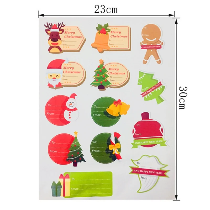 Christmas Gift Tag Stickers Diy Decorative Sticker Self Adhesive Presents Labels Decals