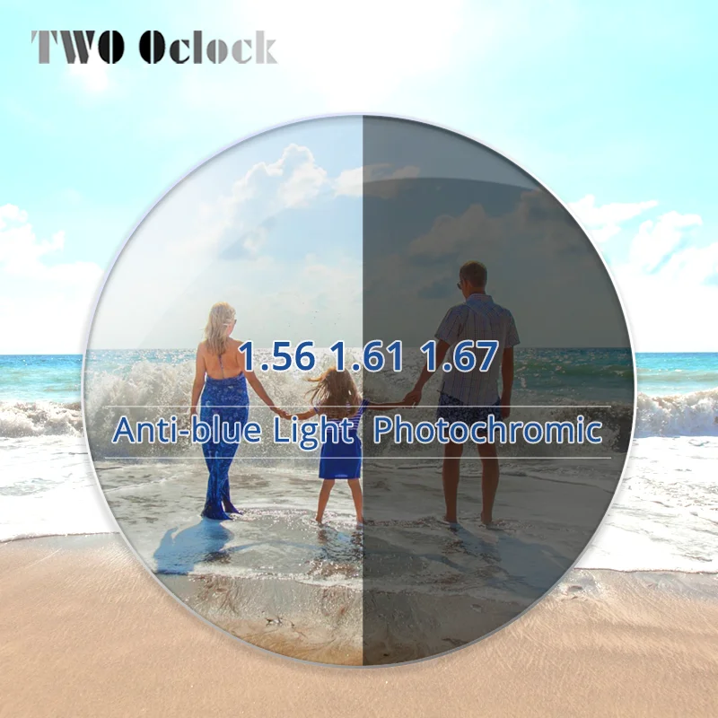 Две оптические линзы Oclock 1 56 рецептурные фотохромные антибликовые из смолы