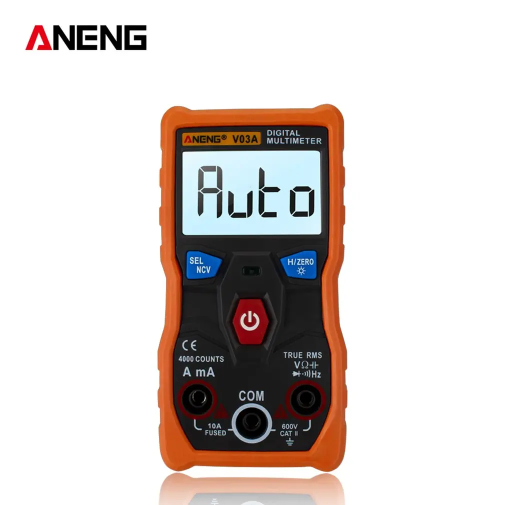 Aneng V03A мультиметр для передачи данных Ncv цифровой ЖК-дисплей Вольтметр переменного/постоянного тока Автоматический диапазон диодное Сопротивление Частота Емкость тестер - Цвет: Orange