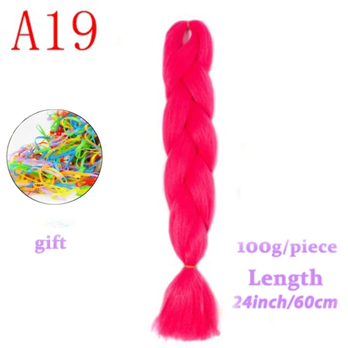 MERISIHAIR, 24 дюйма, огромные косички, длинные, Омбре, Джамбо, синтетические плетеные волосы, вязанные крючком, блонд, розовый, синий, серый, волосы для наращивания, африканские - Цвет: A19