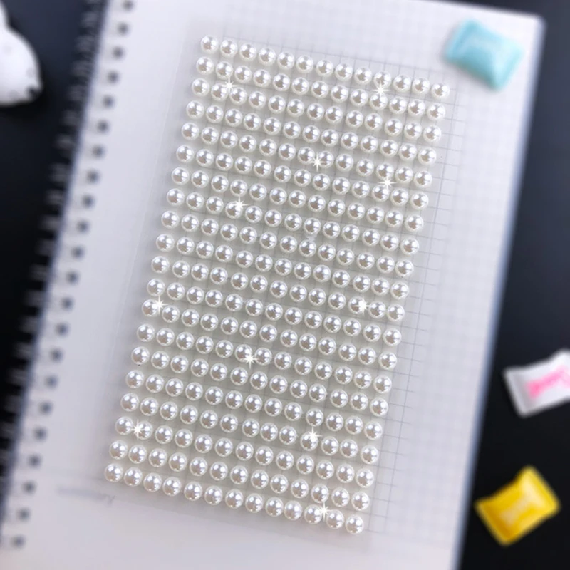 

216 Grain 6mm Simulation Pearl Sticker Paste Semicircular Acrylic DIY Material Worker Mobile Shell Decoration Children Sticker