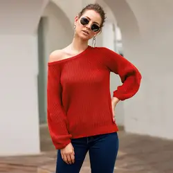 Повседневный вязаный однотонный осенний свитер женский зимний свитер с длинными рукавами в стиле пэчворк Женский Уличная Blusas De Inverno Feminina 2019