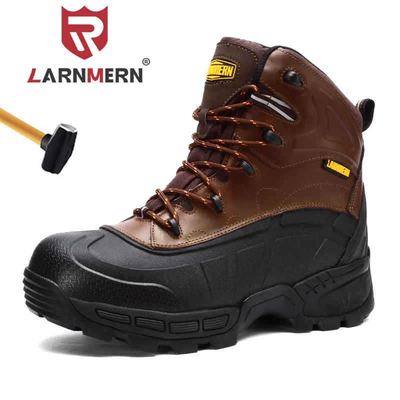 LARNMERN Steel Toe Safety Boots Unisex Breathable Comfortable Work Construction Boot