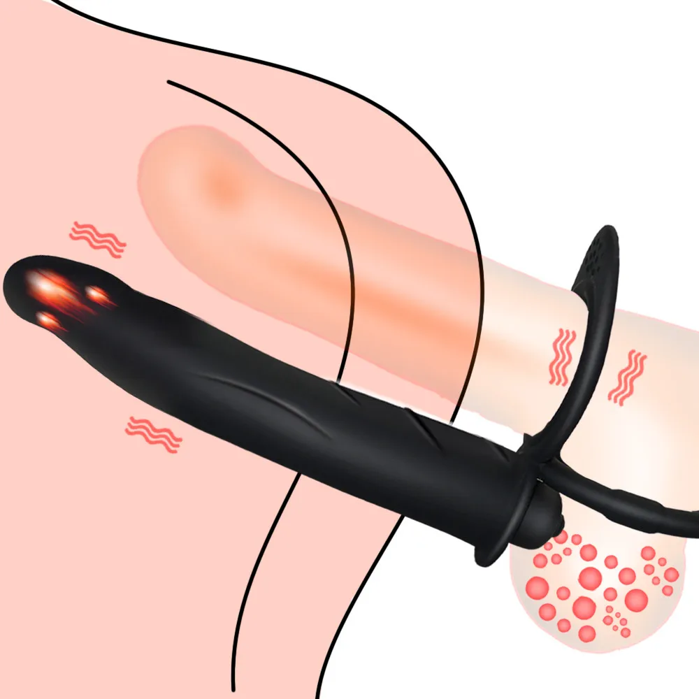 Double Penetration Vibrator Sex Toys Penis Strapon Dildo Vibrator, Strap On Penis Anal Plug for Man, Adult Sex Toys for Beginner photo