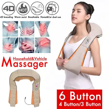 

Shiatsu Neck and Back Massager with Heat Electric Deep Kneading Massage Pillow for Shoulder Leg Body Muscle Relief Home Office
