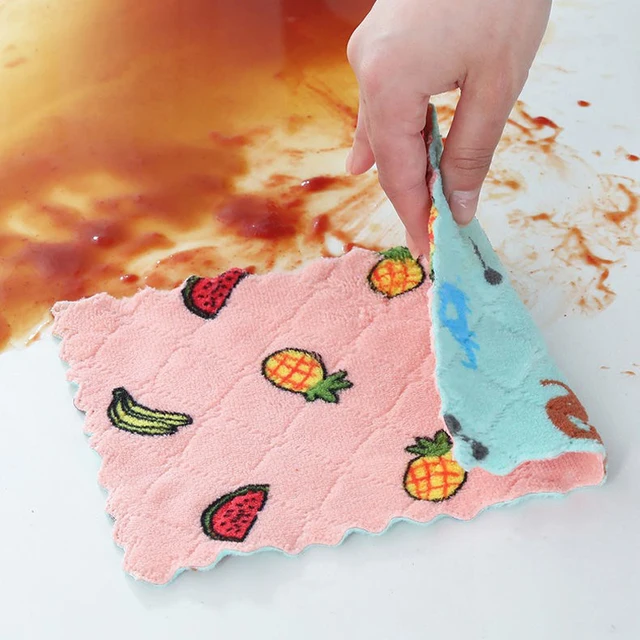 10 Darabos Konyha Szuper Felszívódó Mikroszálas Edényszövet Asztali Edények Háztartás Nyomtatás Mosás Tisztító Törülköző Konyhai Szerszámok Eszköz - Image 6