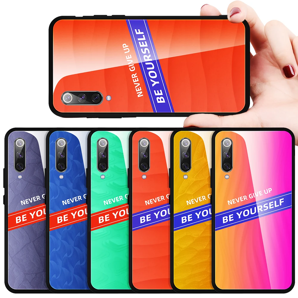 Glass Case For Xiaomi Mi 9 SE A3 Lite CC9E Colorful Cool Tempered Protective Cover CC9 Shell |