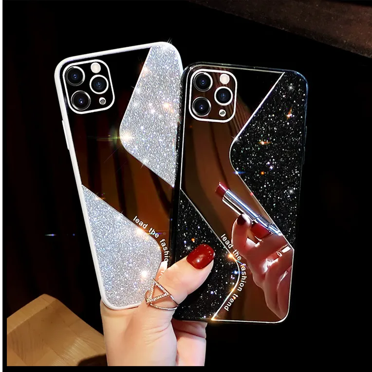 iphone 11 Pro Max cover case Fashion Glitter Makeup Mirror Phone Case For iPhone 12 11 Pro MAX Mini X XS XR 8 7 Plus SE 2020 Shockproof Cover Coque iphone 11 Pro Max phone case