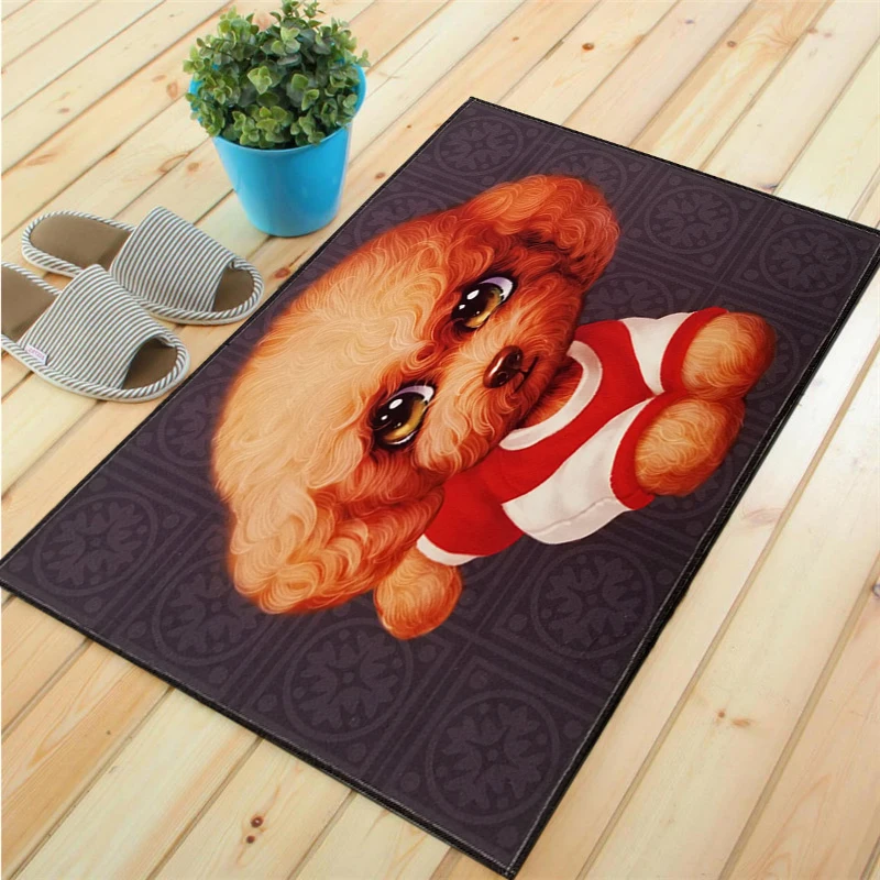 Милый мультяшный домашний ковер с щенком, напольный коврик, коврик для кухни, ванной комнаты, противоскользящий, потайные ворота, дверь в дверь, коврик