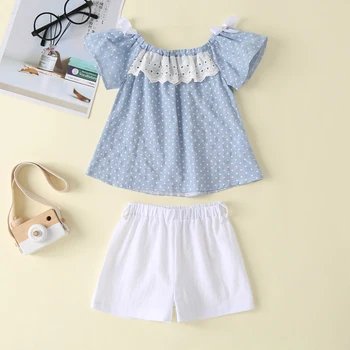 

Infant Baby Summer Cotton Clothes Set New Korean Style Clothes Suit Kid Girl Dot Tops Pure Shorts 2pcs 0-18M