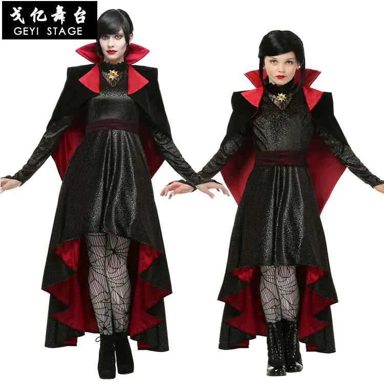 

Deluxe Gothic Vampiress Cosplay Women Girls Vampire Costume Kids Adult Collection Halloween Christmas Purim Party Fancy Dress