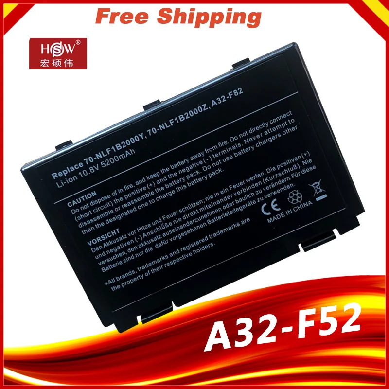 Аккумулятор для ноутбука Asus a32-f82 a32-f52 a32 f82 F52 k50ij k50 K51 k50ab k40in k50id K40 k50in k60 k61 k70 |