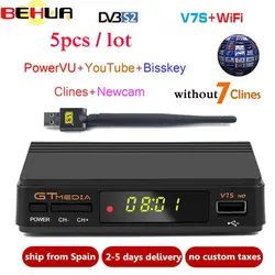 5 шт Freesat V7S HD DVB-S2 спутниковый ресивер Полное 1080 P HD приемник Поддержка Клайн PowerVu YouTube Biss ключ Декодер каналов кабельного телевидения PK V7 HD