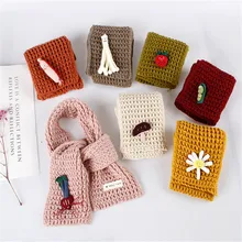 Новинка, зимний теплый вязаный хлопковый шарф для девочек и мальчиков, милый ветрозащитный шарф, Модный мягкий эластичный милый мультяшный шарф