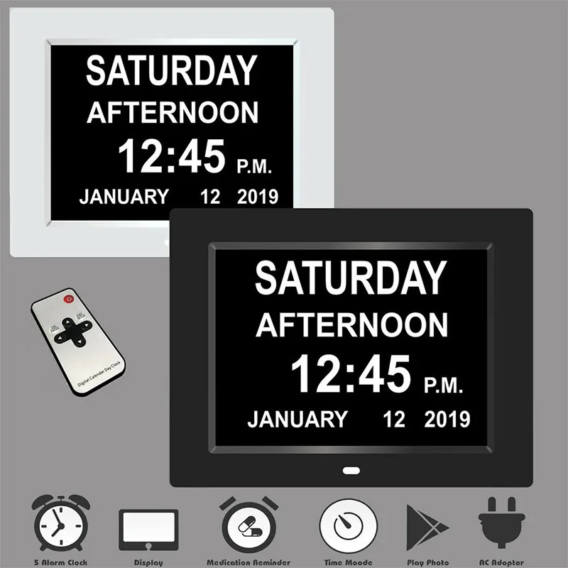 8-дюймовая цифровая календарных суток часы большие письмо светодиодный Будильник многофункциональные часы SF66