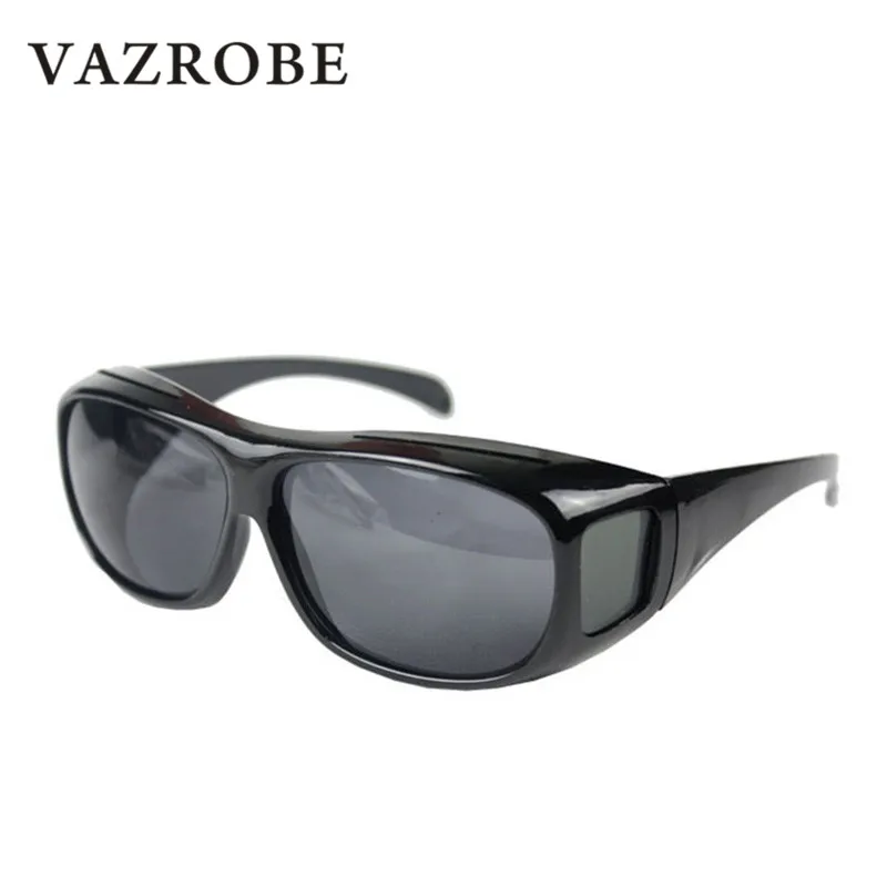 Vazrobe 2pcs/lot Night Driving Glasses Clip on EyeGlasses Frame Goggles Men Woman Driver's HD Vision Wrap Arounds TV Yellow Lens