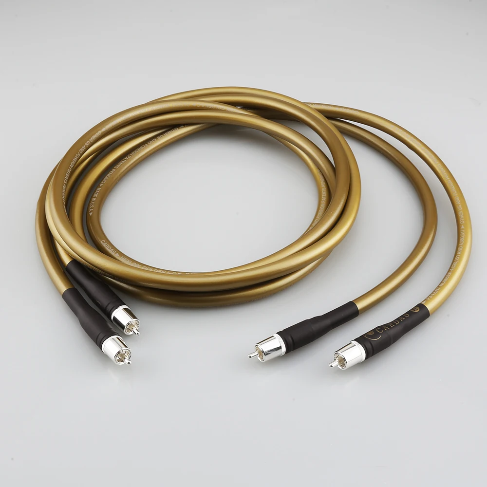 

1 Pair Cardas Hifi Rca Jack Cable High End Quality OFC Pure Copper Plated Silver 2RCA to 2RCA Audio Cable Line Wire