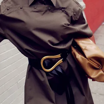 

Women ins influencer like U letter buckle black belt sexy brief blazer belts designer brand waistband 2019 autumn winter