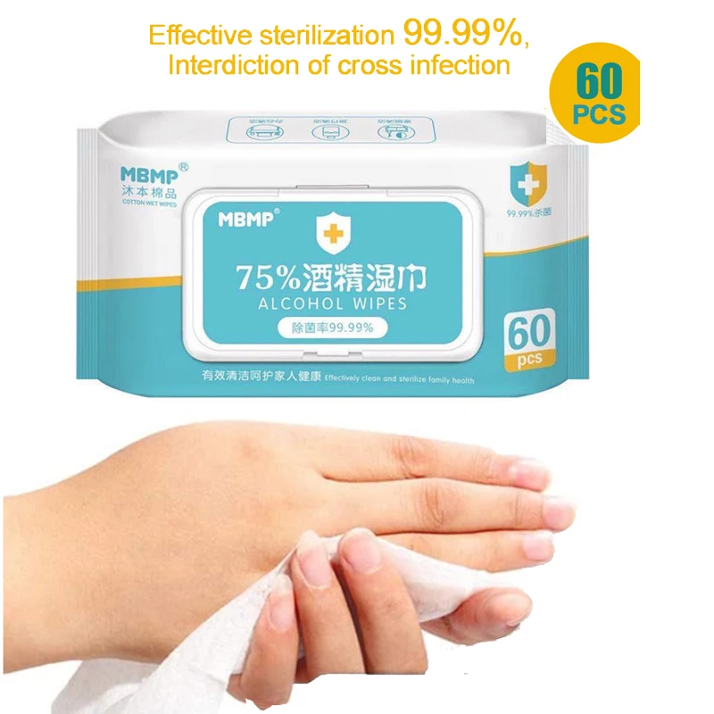 

60pcs Hand Disinfection Alcohol Antiseptic Wipes Isopropyl Alcohol Disinfectant Antibacterial Wipes Alcohol Pad Disinfection