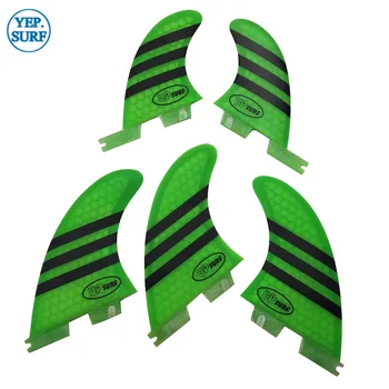 

Surfboard FCS2 G5+GL fins Green color Honeycomb Fibreglass fin Tri-quad fin set