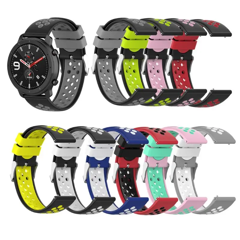 Ремешок силиконовый для Samsung Galaxy Watch 46 мм Gear S3/R380 Amazfit Stratos/Pace GTR 47 универсальный